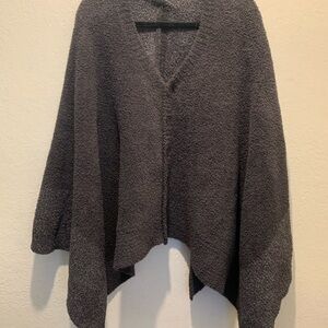 Barefoot Dreams Coastline Grey Poncho Sweater Fits Most